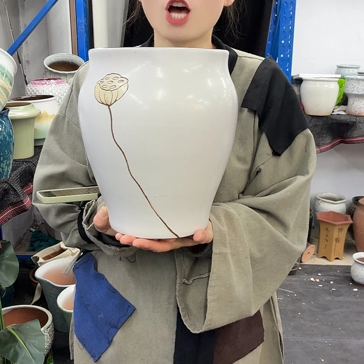 19×26 -粗陶花盆有孔-买买买