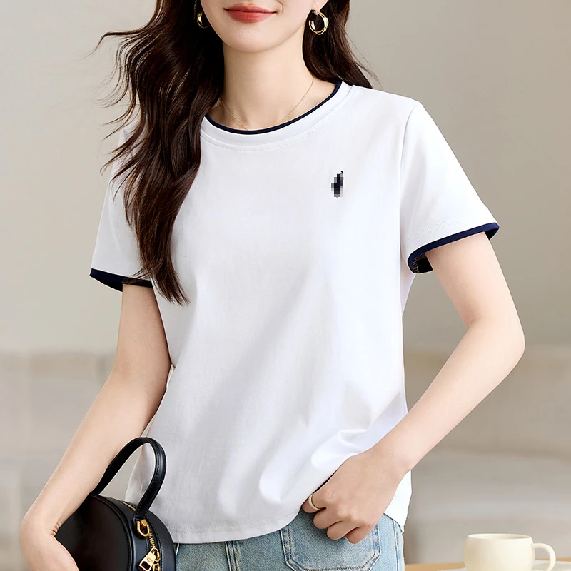 【退换补运费】百搭t恤白色女士显瘦圆领时尚凉感女T恤休闲短袖上衣