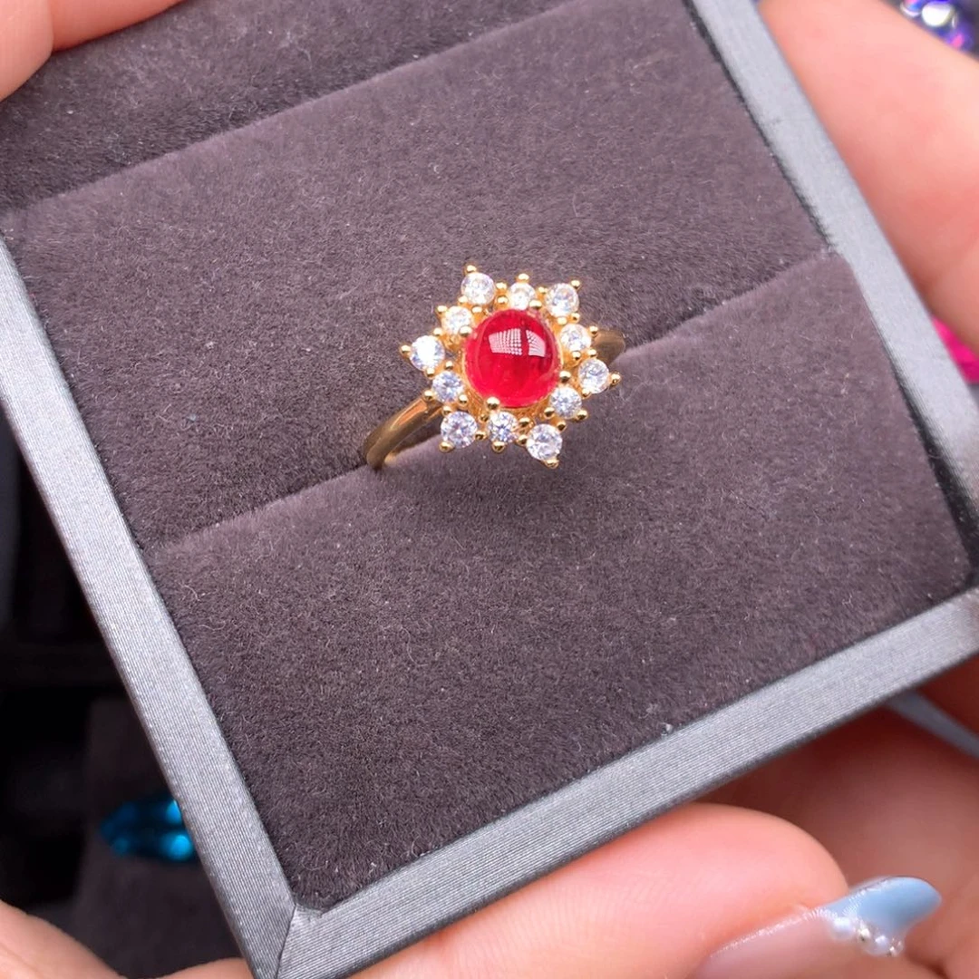 尖晶石戒指银S925镶嵌绝地武士