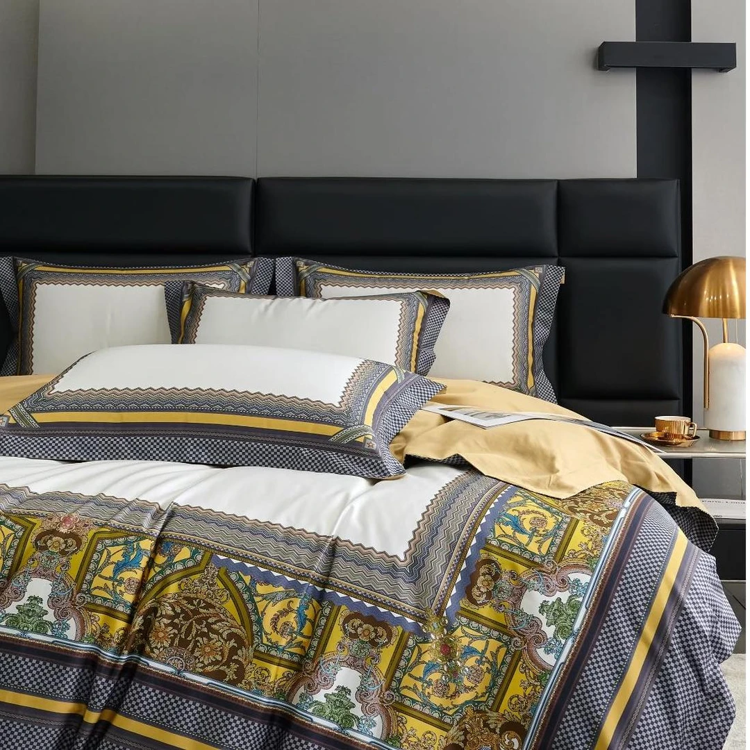 【品牌高奢】【克罗地亚】设计师手绘 120支长绒棉时尚顶奢四件套