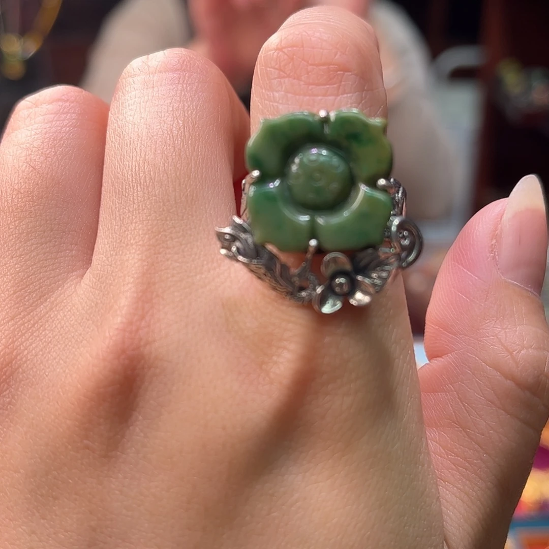 翡翠银S925镶嵌戒指