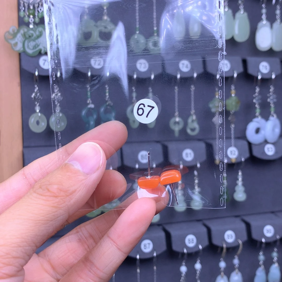 南红玛瑙耳饰银S925镶嵌云***处