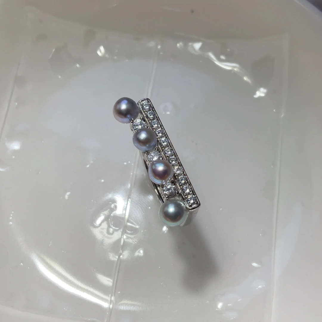 戒指银S925镶嵌海水珍珠