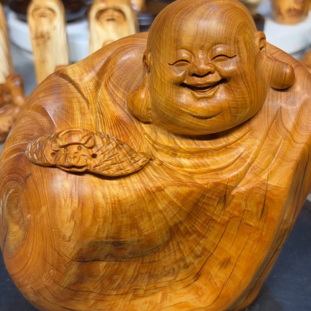 木太行崖柏弥勒佛