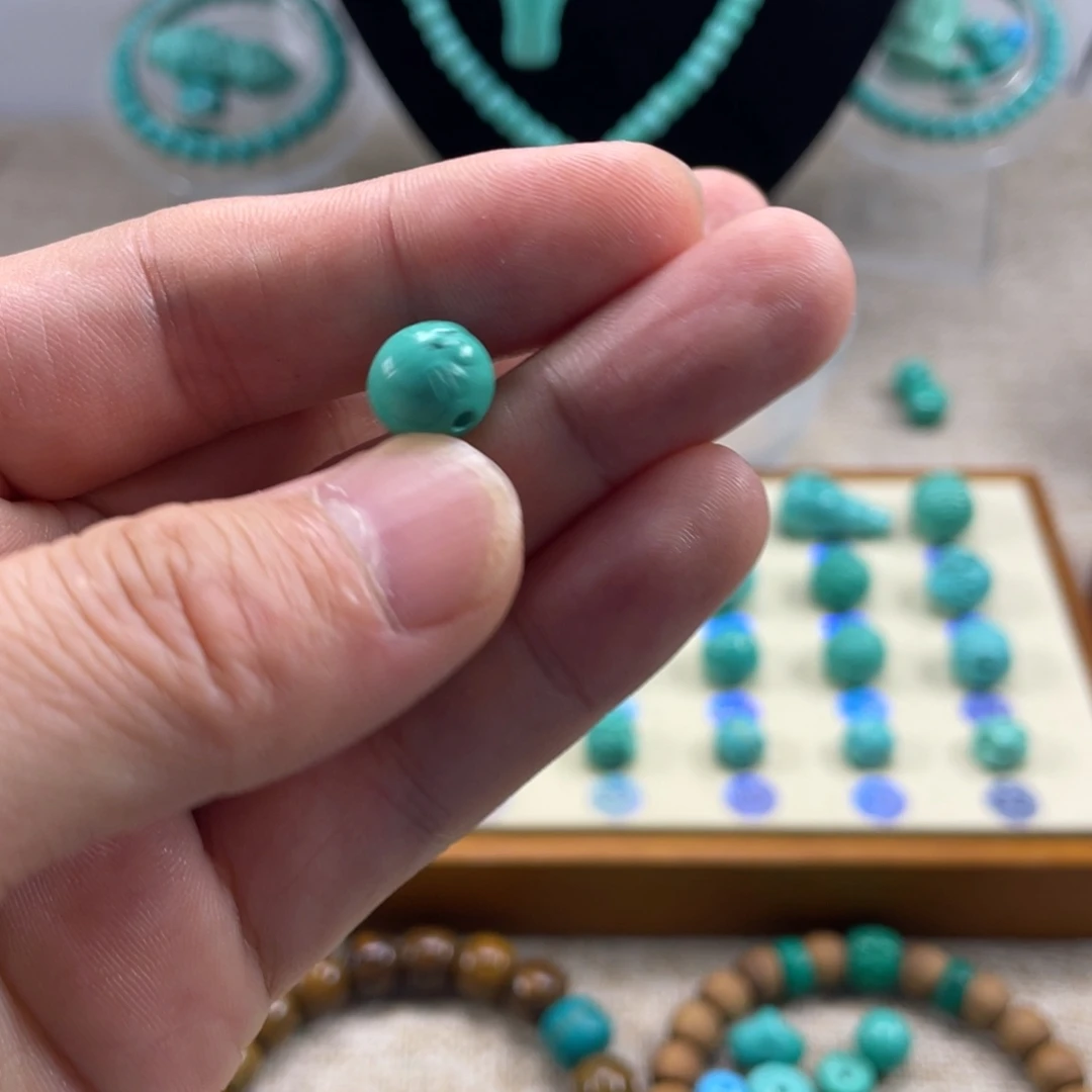 L***0十堰手工雕刻配饰配珠，直径9