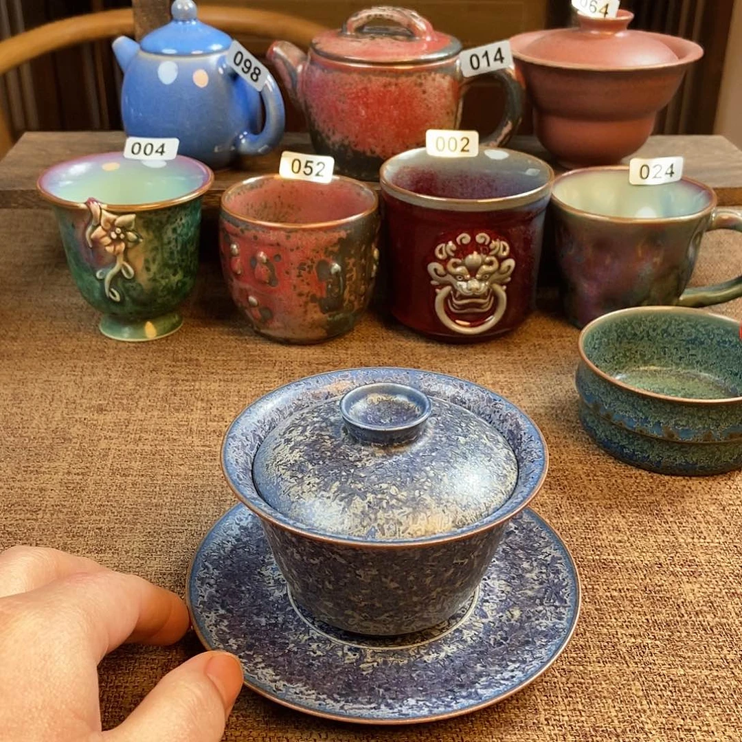 摆件船****们钧瓷茶壶茶具