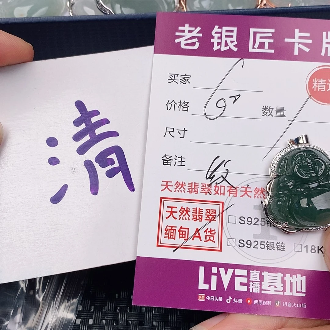 颈饰银S925镶嵌翡翠蓝****)