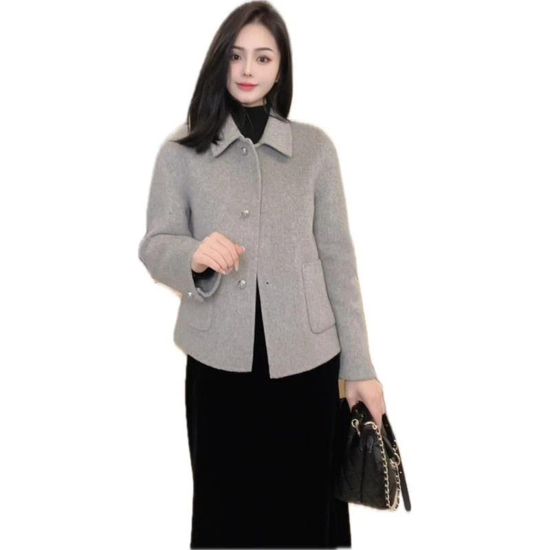 【大倪专属】羊绒+超细时尚短款绵羊毛气质百搭小香风24808款(08)