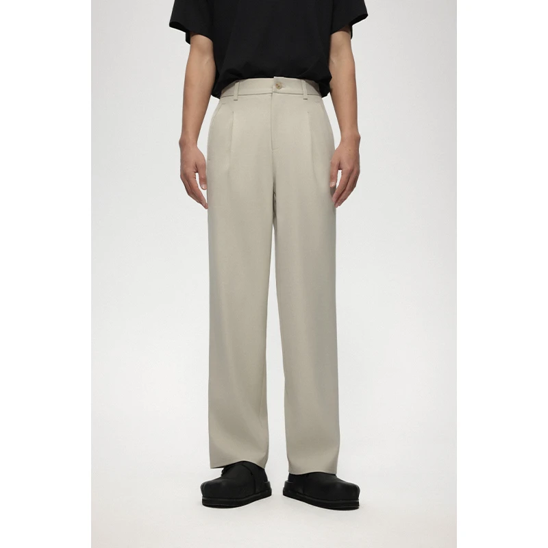 【简约微阔】时尚男士休闲裤百搭垂坠感青年潮流宽松直筒西裤GDK01