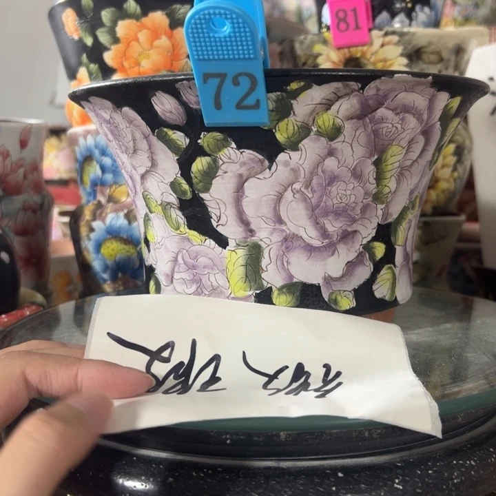 景德镇手绘花盆满38包邮偏远地区除外