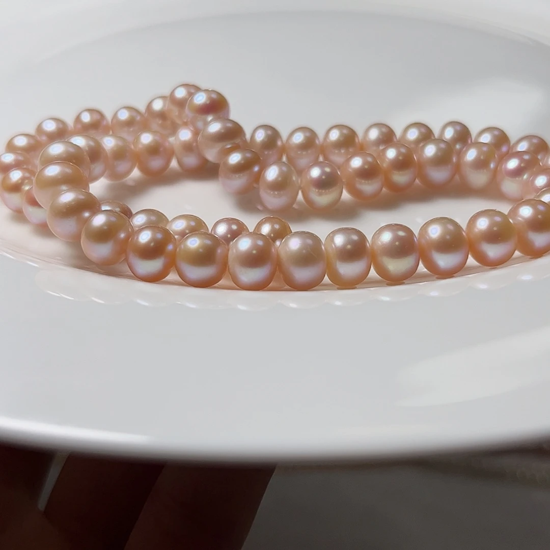 颈饰未镶嵌淡水珍珠8.3左右罕见樱花粉