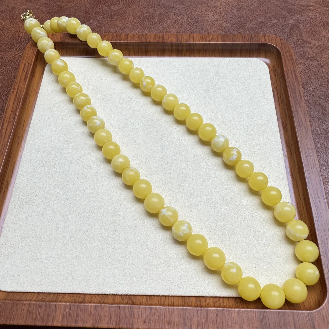 非金属珐琅吊坠 黄色香香1.0mi圆珠 项链 C22