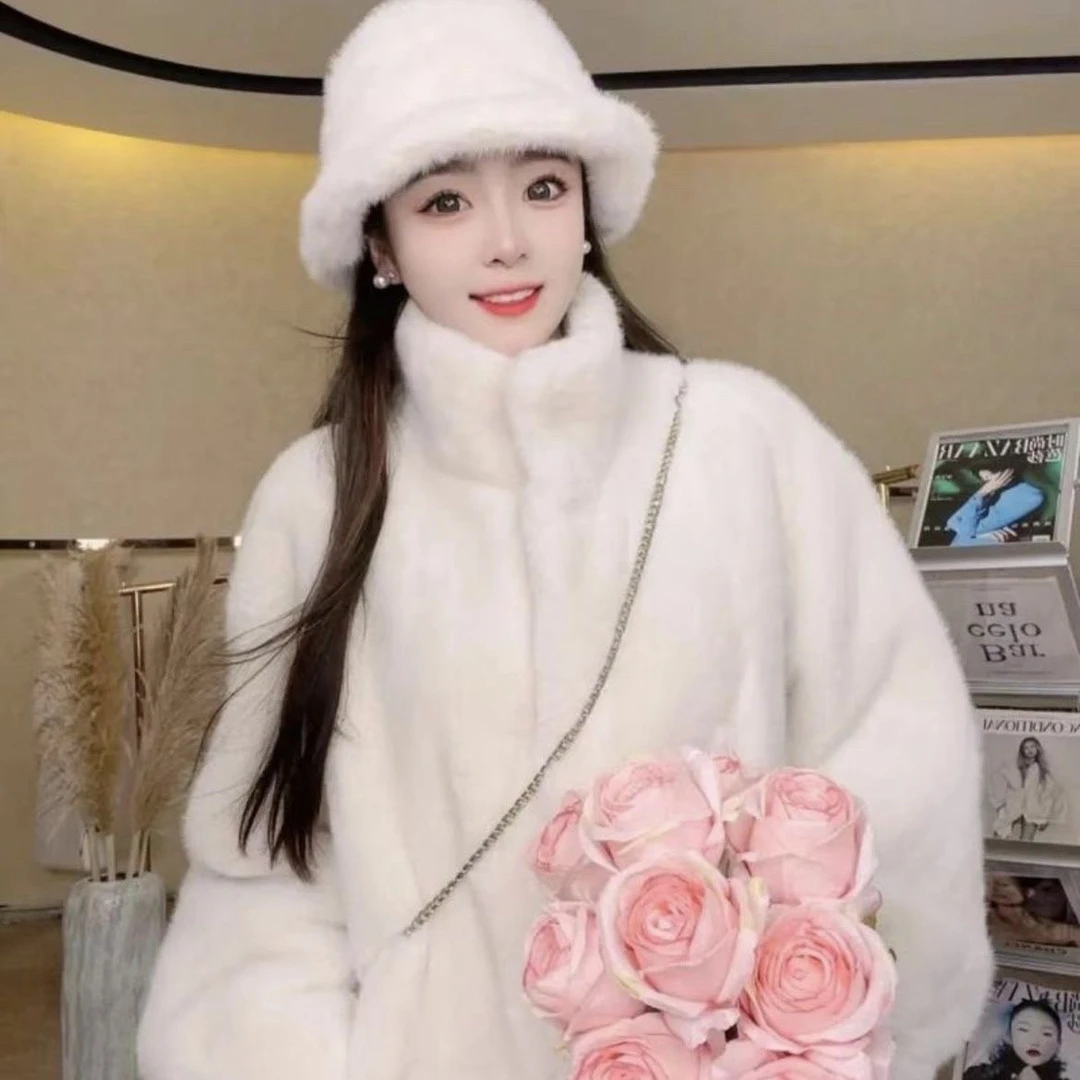 2025女士加长版貂绒保暖外套冬季保暖大衣