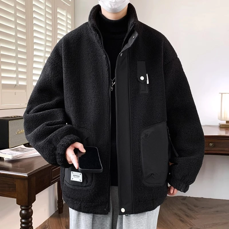 Cebrodz冬季新款美式潮流复古立领棉服加绒加厚保暖棉衣外套男装
