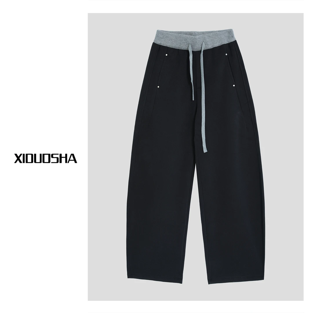 XIDUOSHA/喜朵莎欧版加绒加厚撞色松紧腰显瘦保暖香蕉裤XDS996