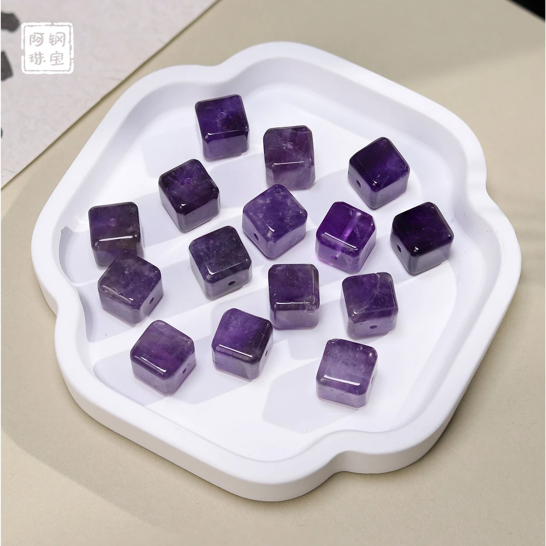 天然紫水晶方糖（10*10）（无证书）开智助冥想-多样性发其一-ZS913