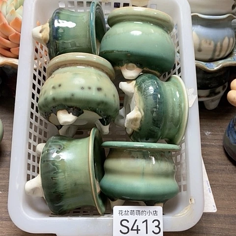 紫砂花盆413微瑕品口径5到6左右
