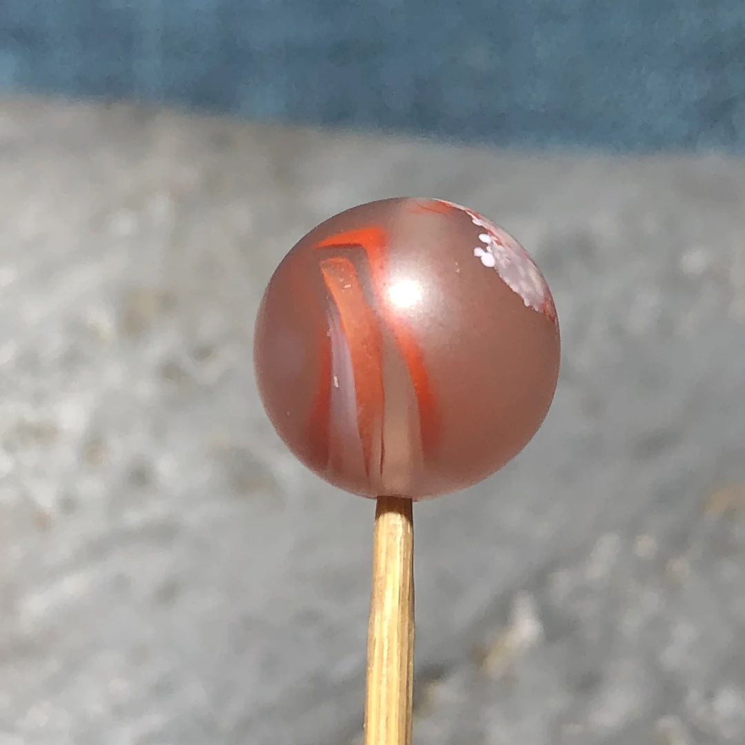 川料原矿南红纯手工打磨尺寸11.8毫米，无裂