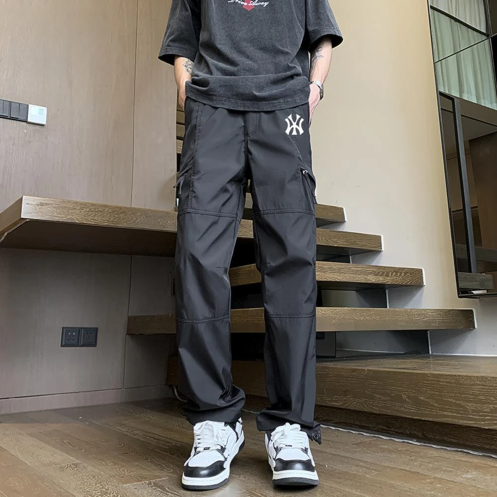 【高质量】休闲冲锋裤子男春夏户外防水机能长裤宽松运动直筒工装裤