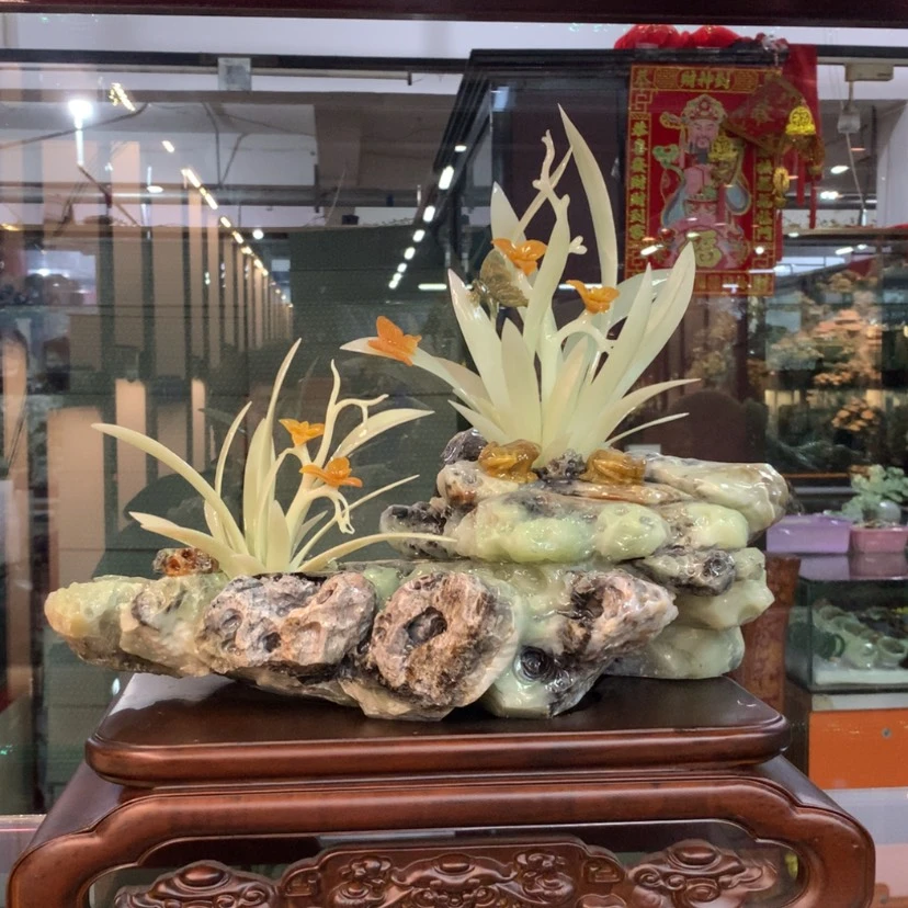 【闪购商品】未镶嵌蛇纹石玉摆件覆膜