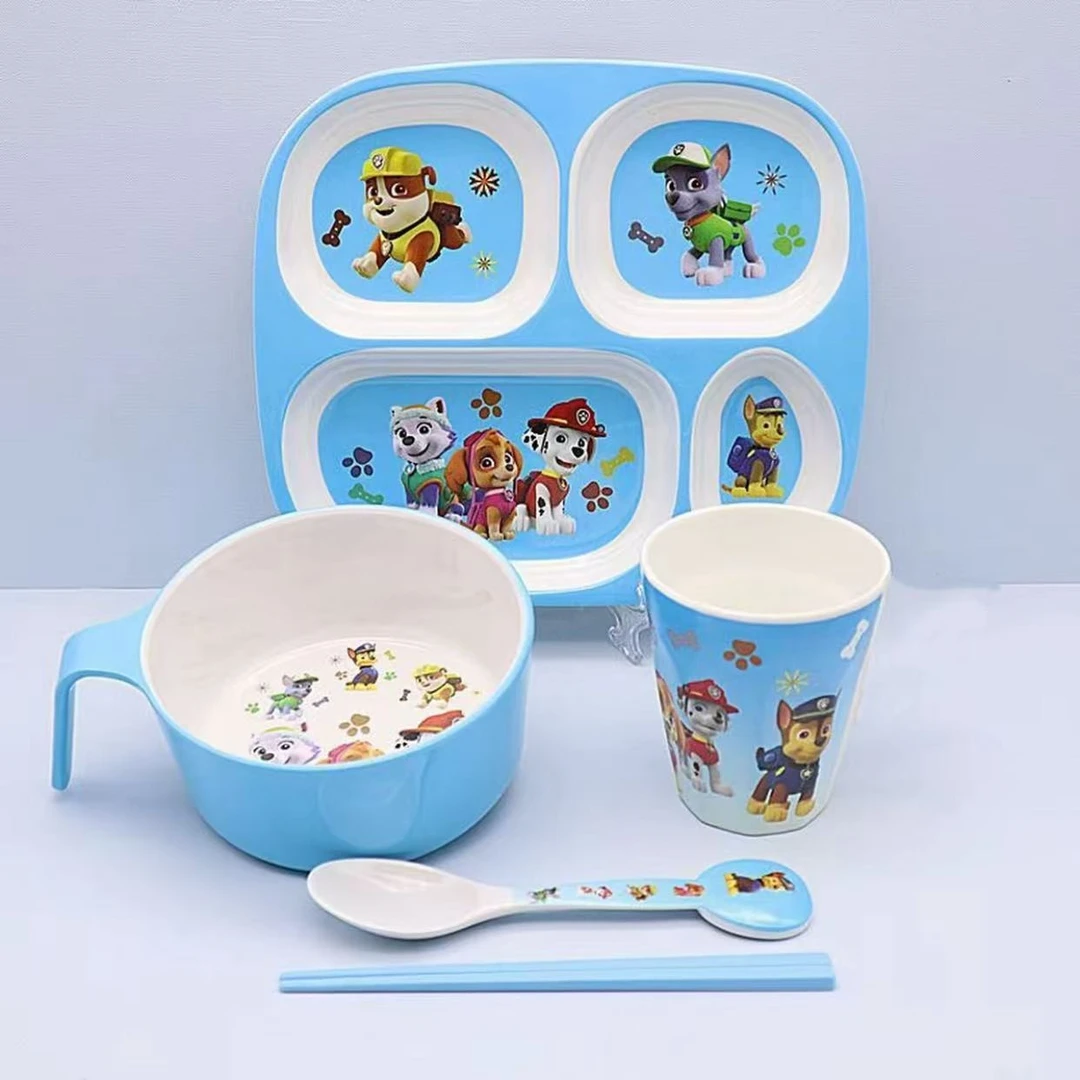 汪汪队儿童可爱餐具防摔防烫幼儿园家用创意吃饭碗杯勺分格盘筷