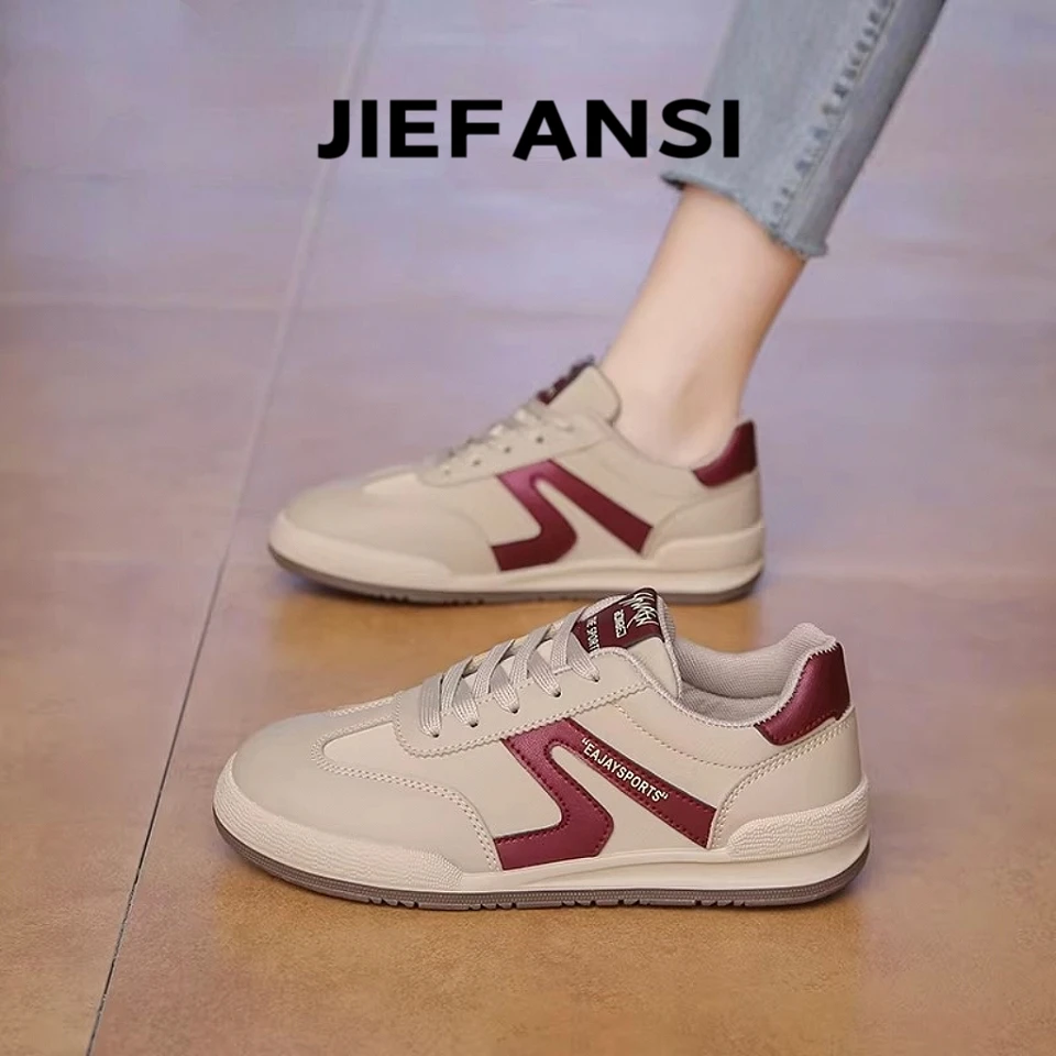 德训鞋女鞋2026新款春季真皮百搭平底阿甘鞋软底不累脚运动休闲鞋