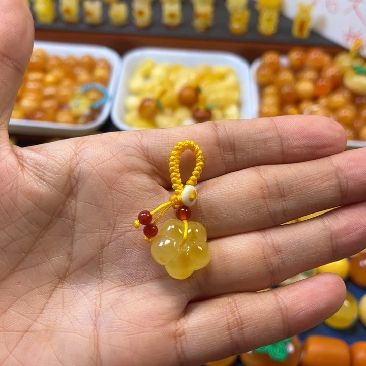 琥珀未镶嵌裸石卡16加五瓣花有钱花滴溜