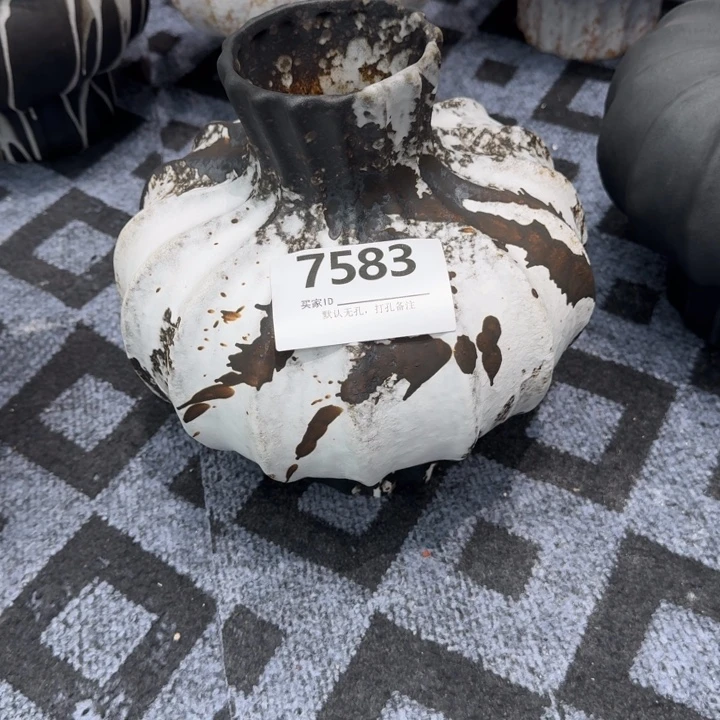 南***筏瓷片景德镇高温花器编码7583高28口8默认无孔