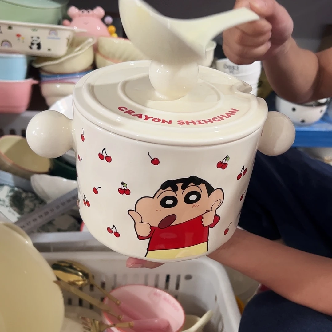 瓷片蜡笔小新1600毫升猪油罐微瑕