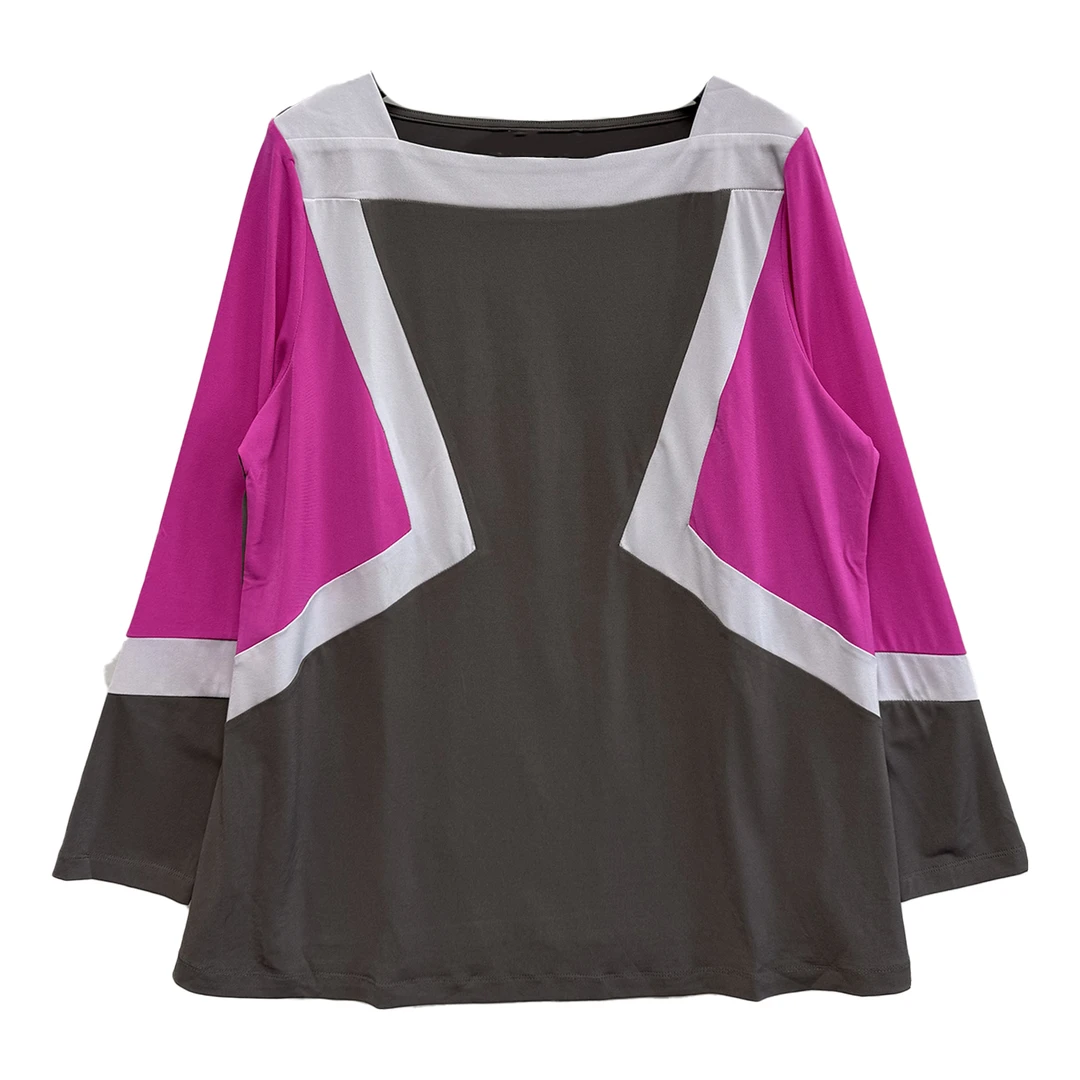 拼接色长袖上衣舒适百搭潮流气质#5414