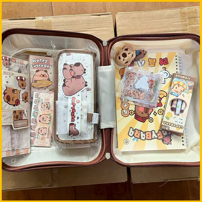 磨砂防摔涤纶女14寸男卡通旅行箱时尚ins日系机能风