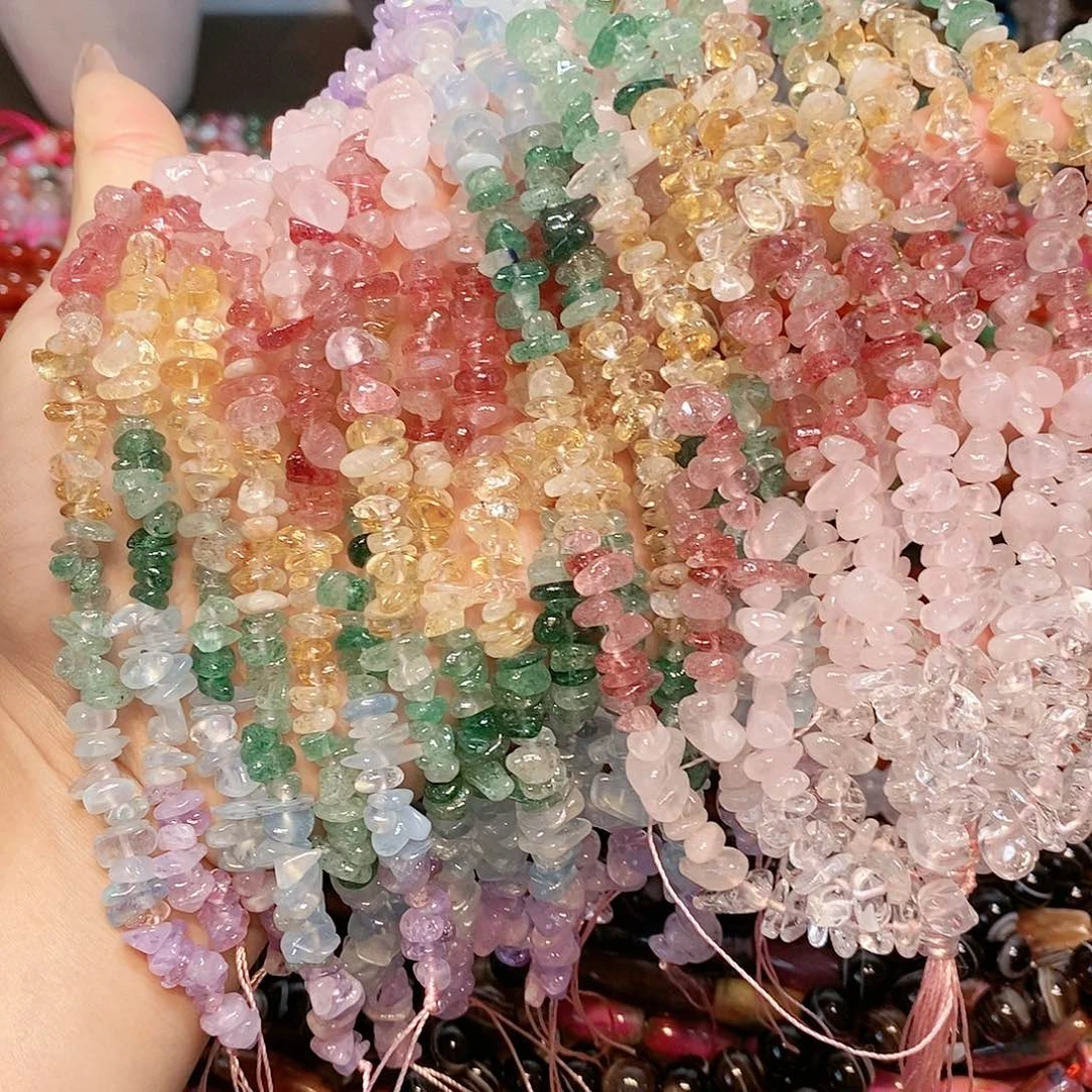 玛瑙/玉髓散珠天然水晶碎碎 7个色