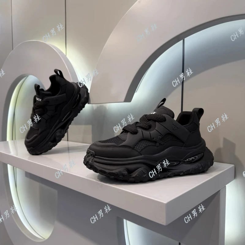 欧洲站男士2025新款秋季透气网面厚底增高休闲时尚百搭老爹鞋潮鞋
