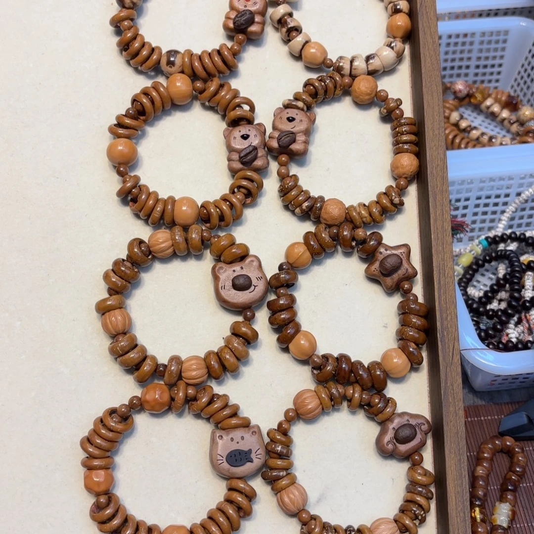 白玉菩提吊坠紫金鼠钱串子手串