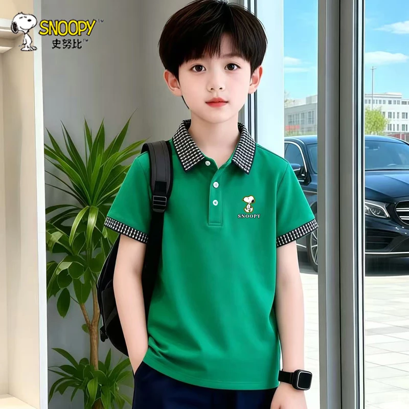 史努比男童短袖t恤夏装2026新款儿童薄款男孩夏季洋气休闲Polo衫