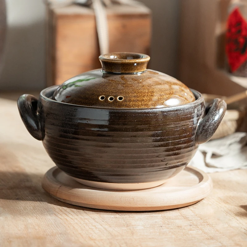 【万土烧-大耳紫金】汤锅煲汤炖肉煲粥粗陶家用烹饪汤锅土砂锅