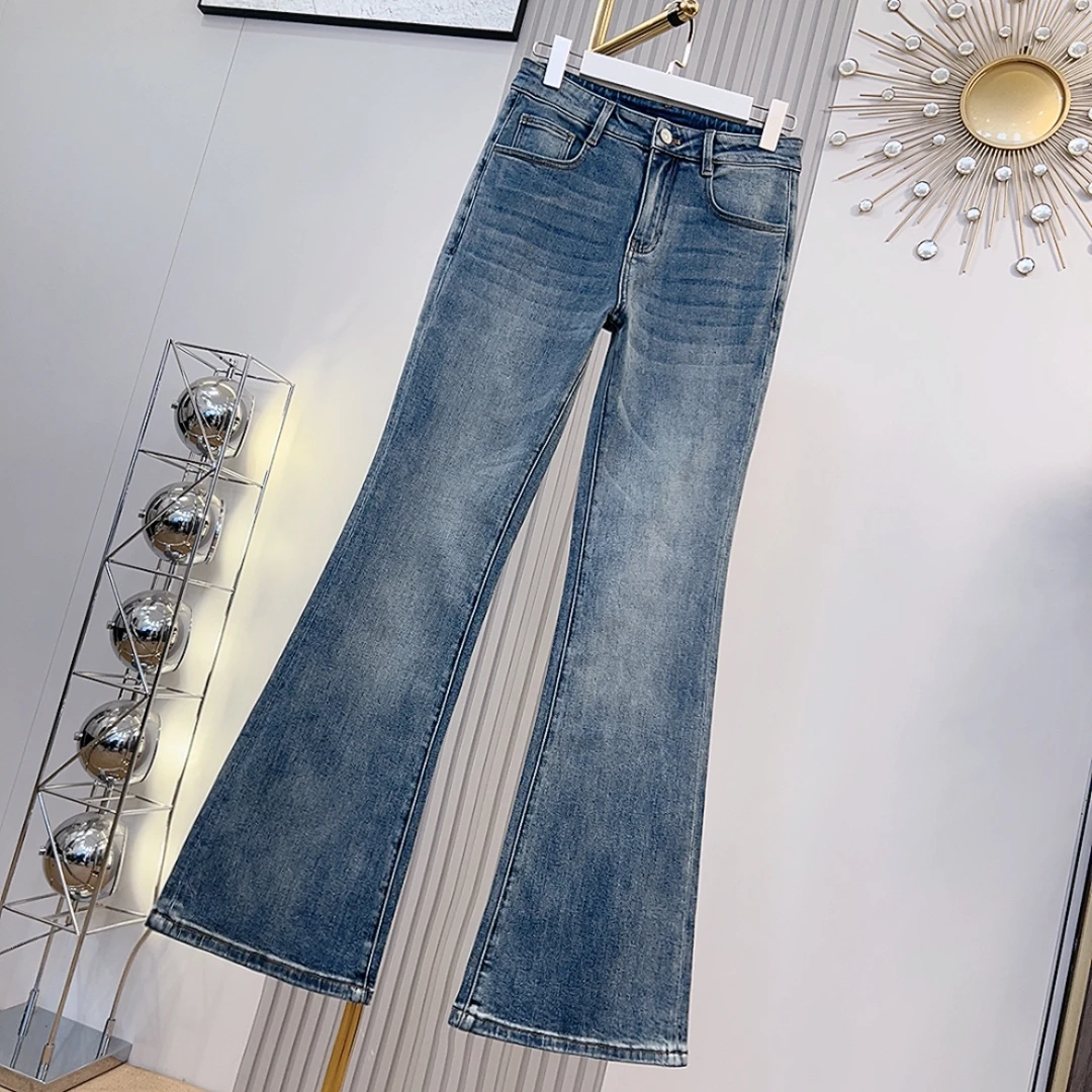 “复古女郎”牛仔裤 2025新款普赛克丹宁微喇裤p25277