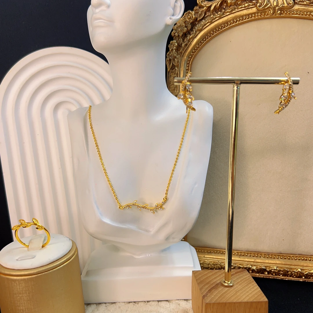 铜合金锆石项链 哈尼西牧时尚百搭三件套#0008667