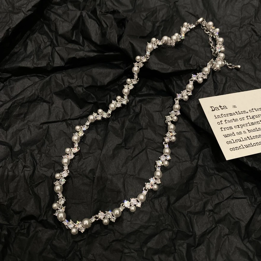 铜合金仿珍珠项链 珠珠时尚轻奢气质项链 230