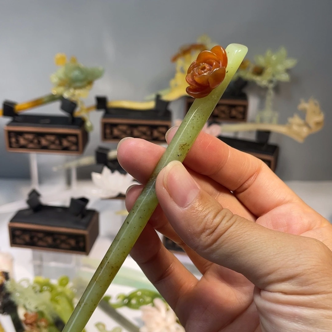 蛇纹石玉合金发簪