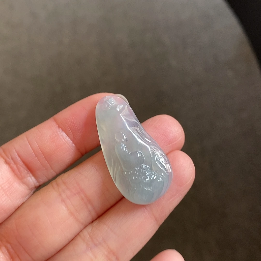 翡翠颈饰未镶嵌莲花悟道