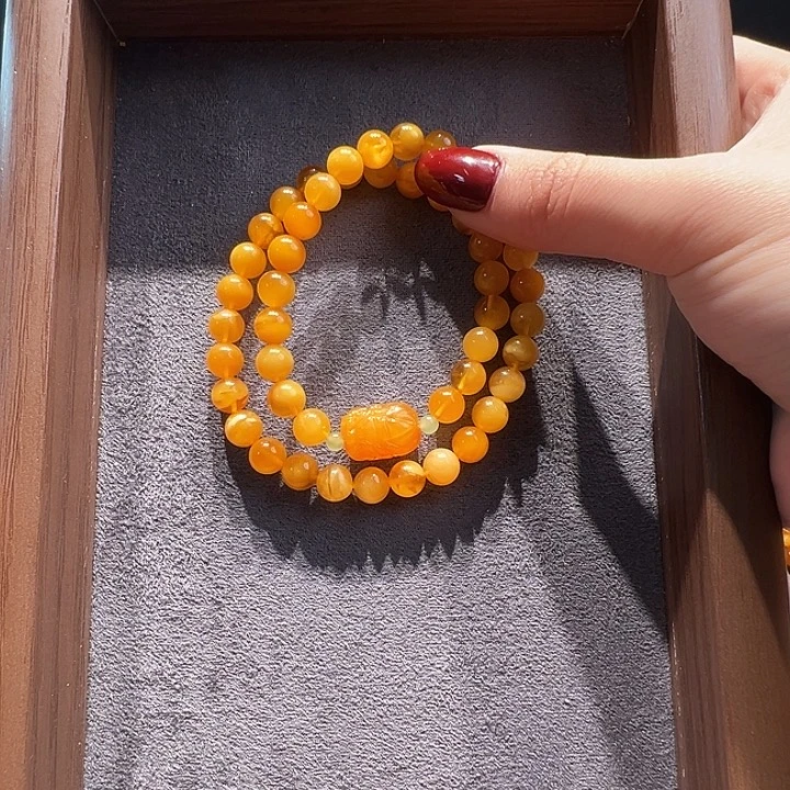 蜜蜡未镶嵌手串7.8mm蜜蜡手串