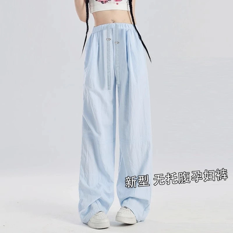 孕妇裤子春秋款外穿2025新款爆款洋气无托腹休闲阔腿裤女夏装薄款