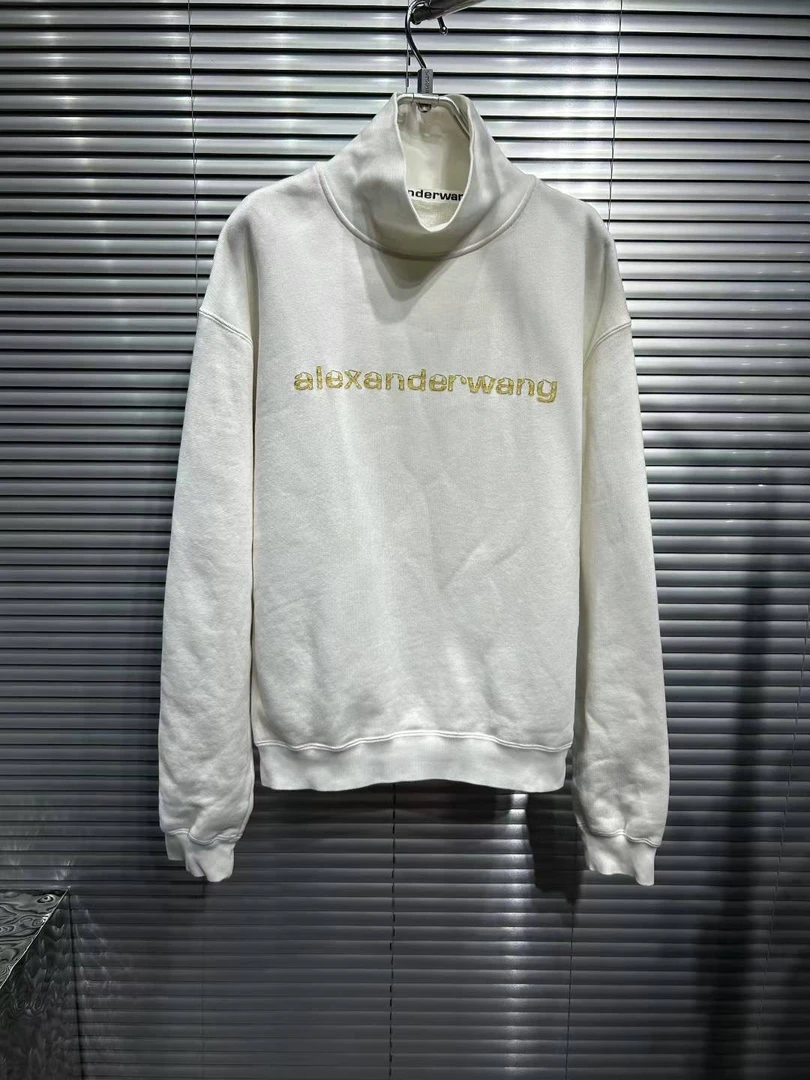 95新 Alexander McQueen/亚历山大·麦昆 白色高领长袖卫衣s码