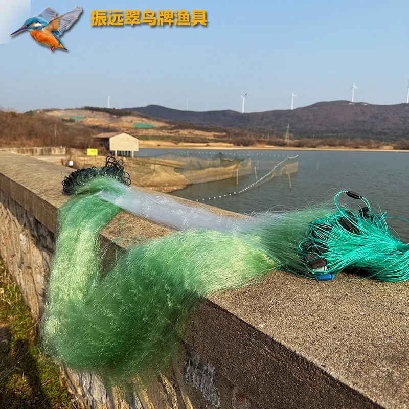振远翠鸟绳坠三层渔网柔丝加密加强丝大小鱼都可以抓不缠网不挂网