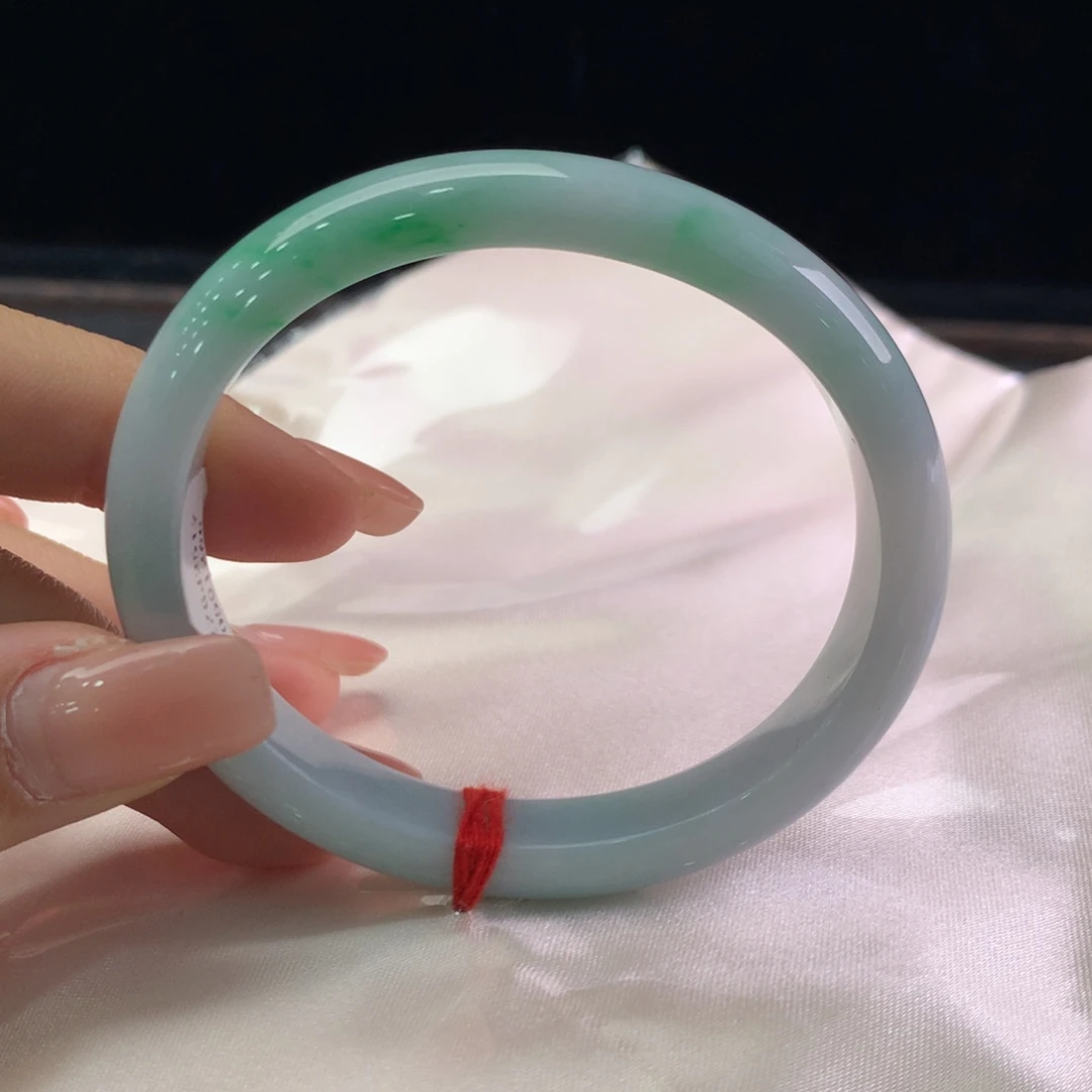 翡翠未镶嵌手镯缅甸A货翡翠 阳绿贵妃54 55