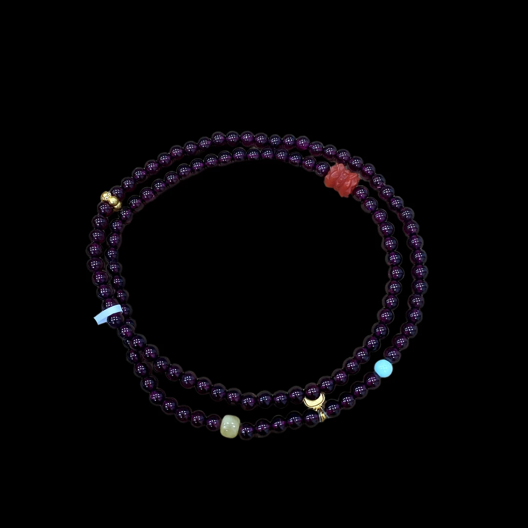 7025-紫牙乌手串孤品