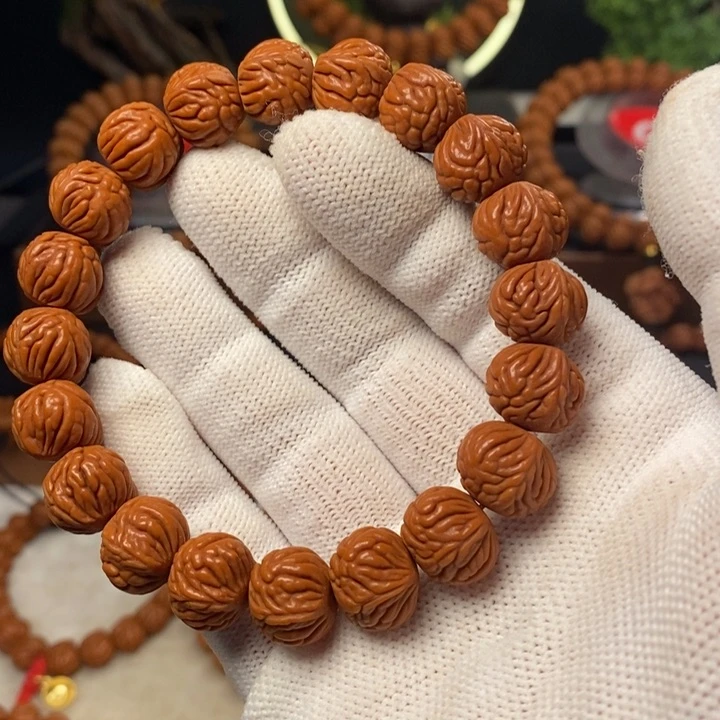 桃核吊坠西*贝秦岭龙纹桃核