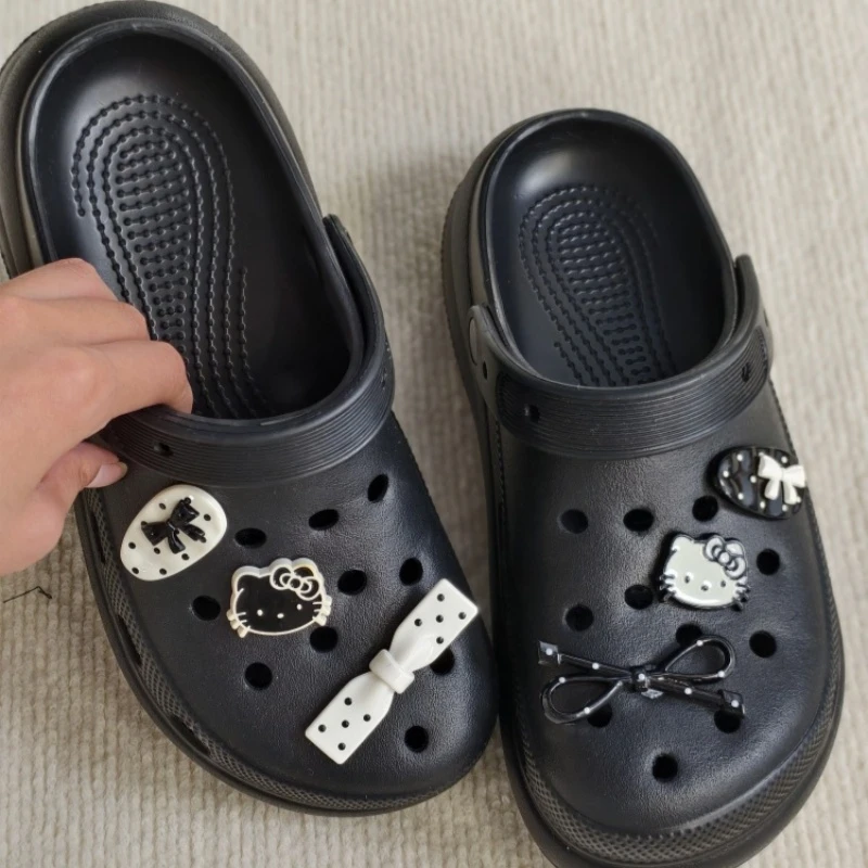 野象鞋扣适用鞋花洞洞鞋配饰蝴蝶结kitty可拆卸diy卡扣装饰