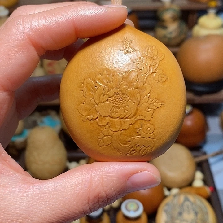 精工压花牡丹花葫芦